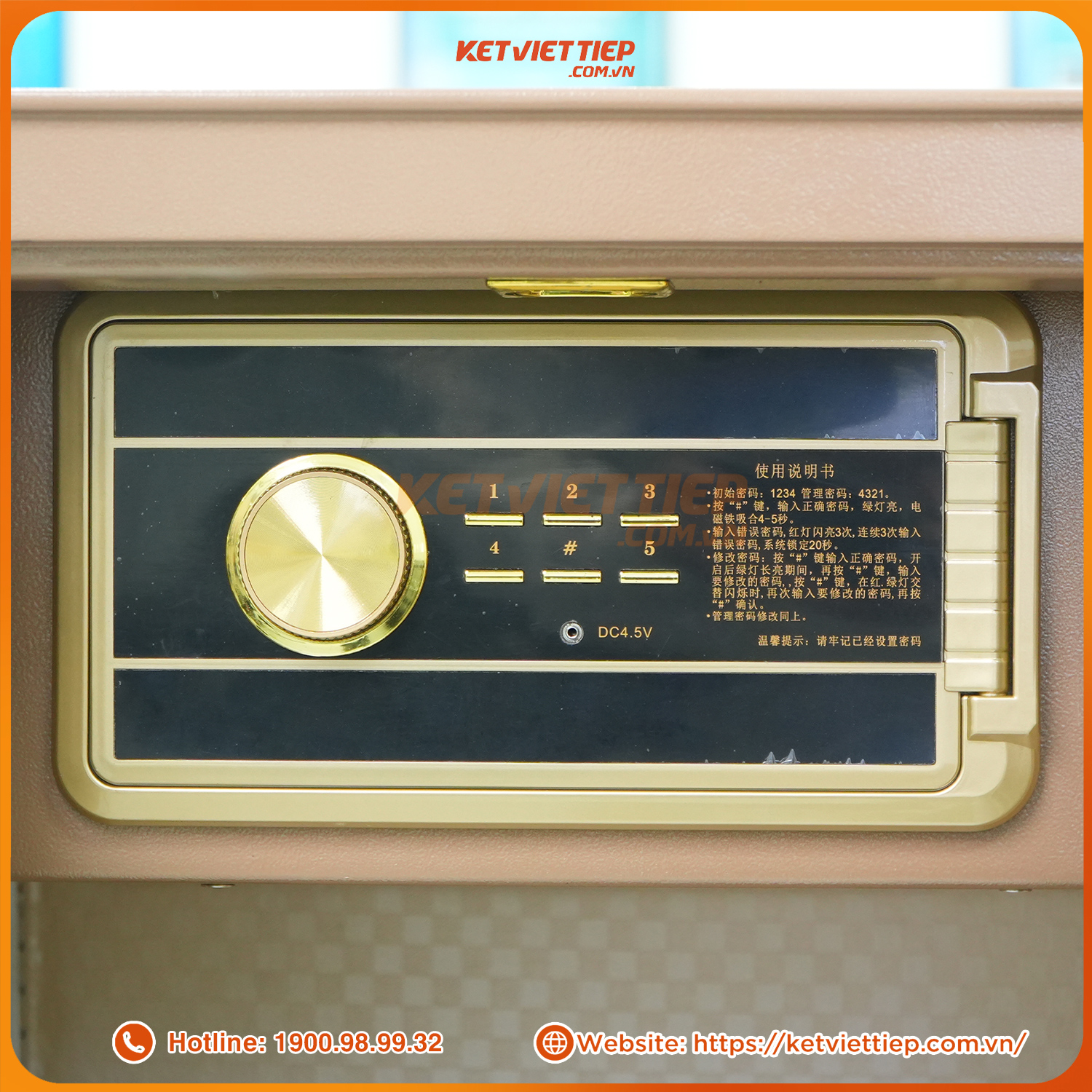 Két sắt nhập khẩu cao cấp Aifeibao HK-A1/D-70-TS khóa vân tay điện tử, có cảnh báo về điện thoại