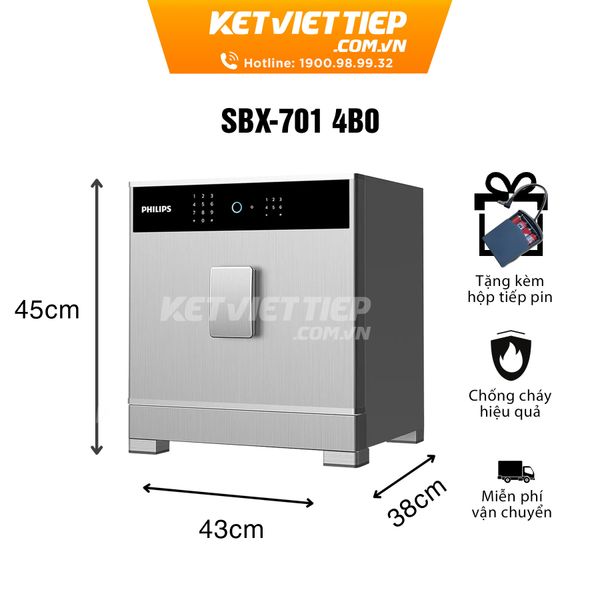 Két sắt Philips SBX701-4B0 Khóa Vân tay Điện tử Thông minh Nhập khẩu Chính hãng