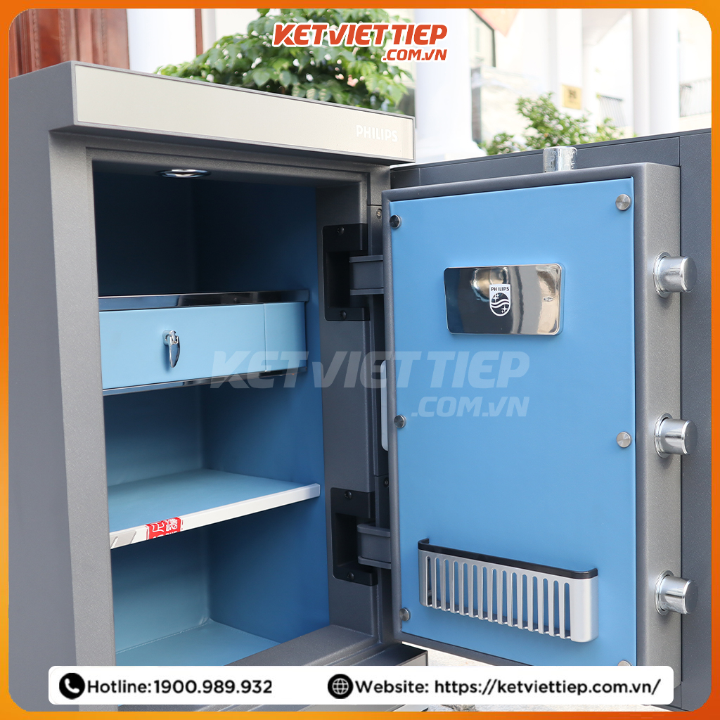 Két sắt nhập khẩu hạng sang Philips SBX602-6CU khóa bảo mật vân tay điện tử, kết nối wifi