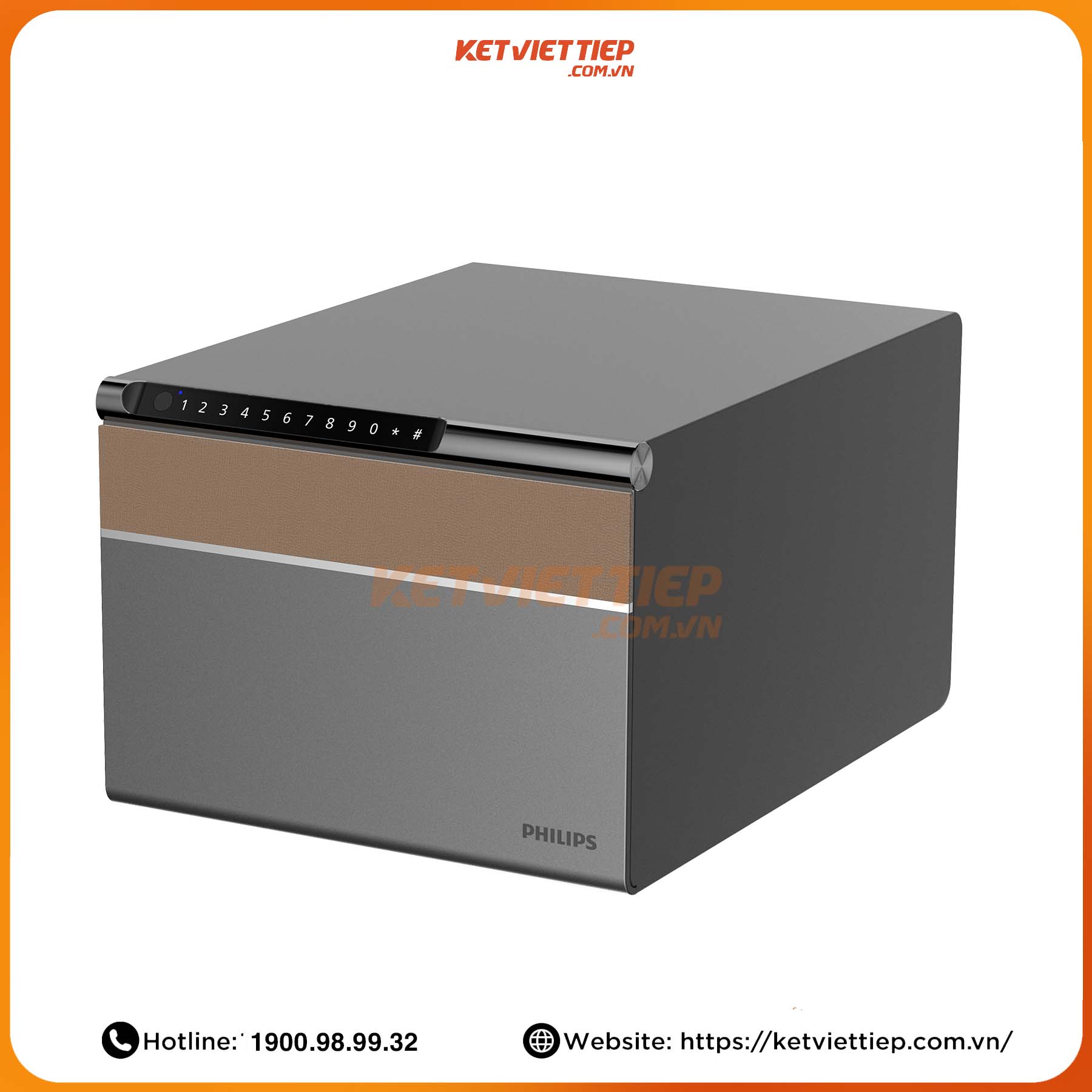 Két sắt mini Philips SBX102 khóa vân tay điện tử, khung thép toàn thân