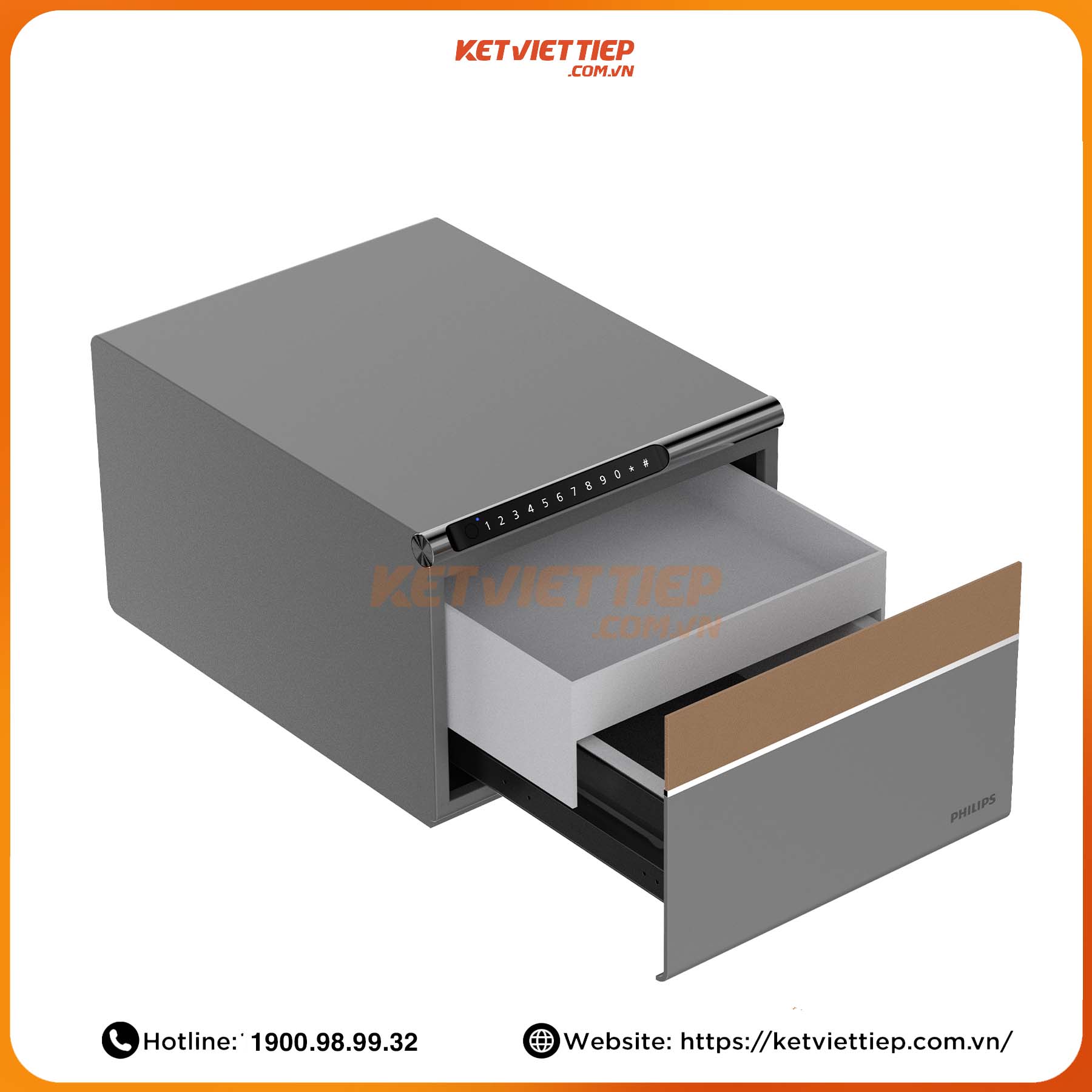 Két sắt mini Philips SBX102 khóa vân tay điện tử, khung thép toàn thân