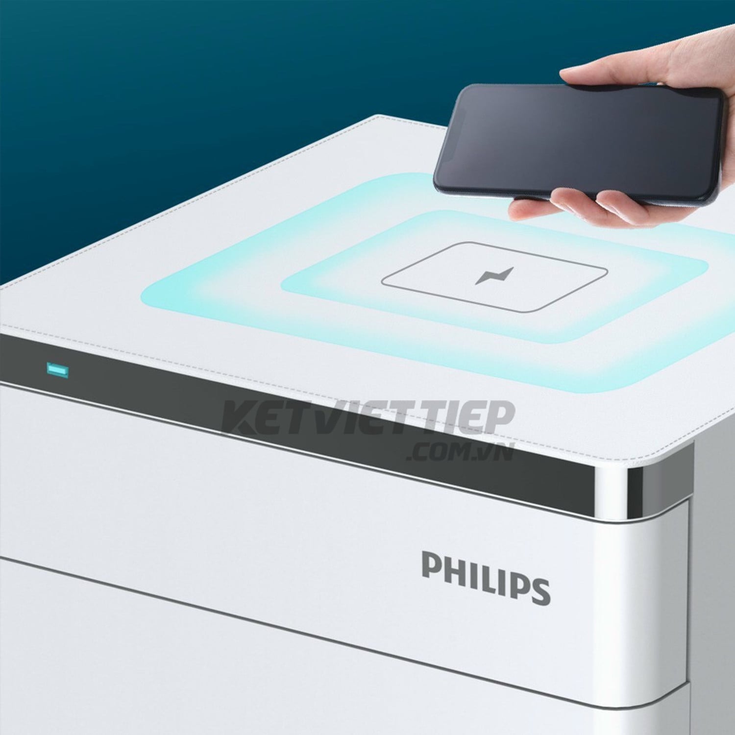 Két sắt tủ đầu giường Philips SBX301 Nhập khẩu chính hãng tích hợp sạc không dây