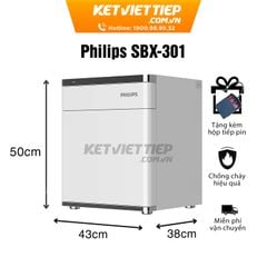 Két sắt tủ đầu giường Philips SBX301 Nhập khẩu chính hãng tích hợp sạc không dây