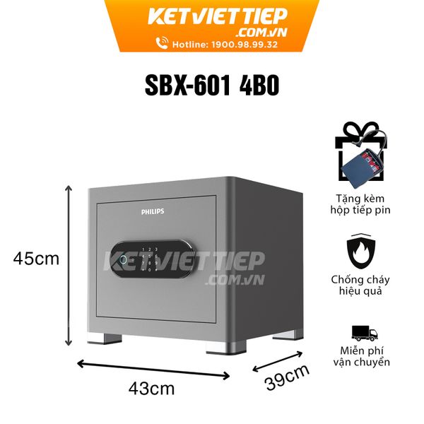 Két sắt Philips SBX601-4B0 Khóa Vân Tay Điện Tử Thông Minh Nhập Khẩu Chính Hãng