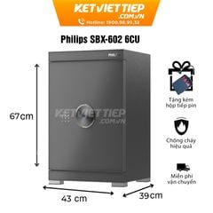 Két sắt nhập khẩu hạng sang Philips SBX602-6CU khóa bảo mật vân tay điện tử, kết nối wifi
