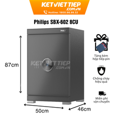 Két sắt nhập khẩu thông minh cao cấp Philips SBX602-8CU khóa bảo mật vân tay điện tử, kết nối wifi