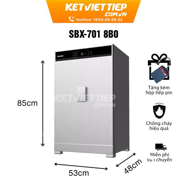 Két sắt Philips SBX701-8B0 Khóa Vân tay Điện tử Thông minh Nhập khẩu Chính hãng