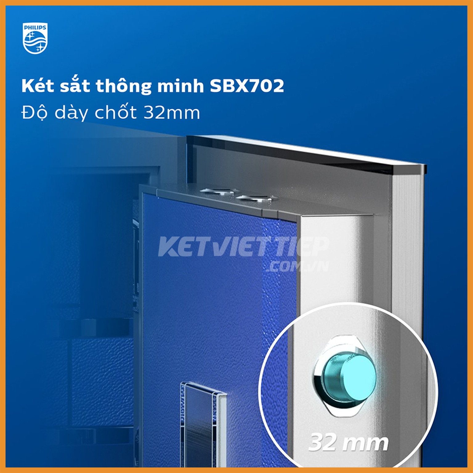 Két Sắt Hạng Sang Philips SBX702-CBX Khóa Vân Tay Điện Tử Thông Minh Nhập Khẩu Chính Hãng