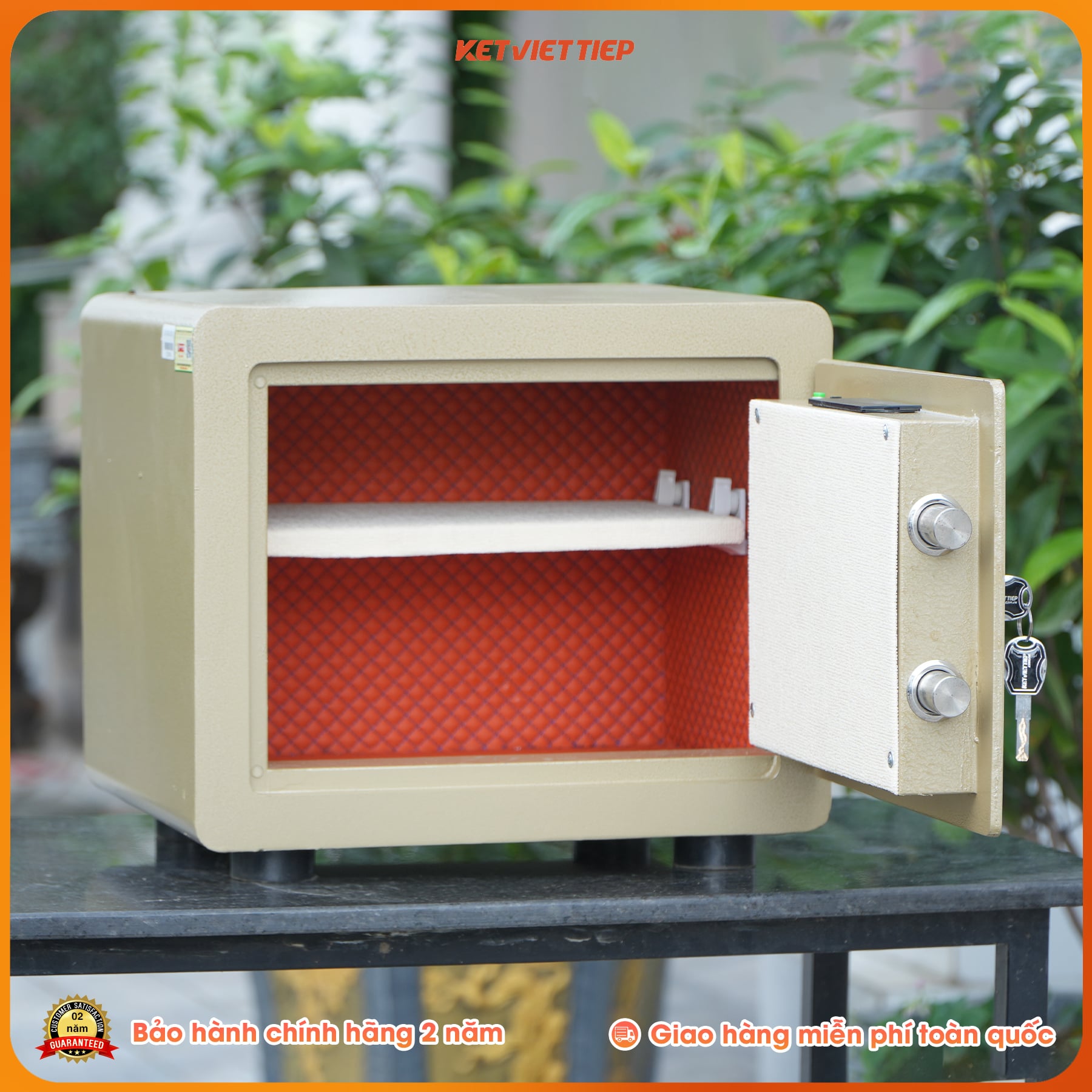 Két sắt mini chống cháy Việt Tiệp KVTSC50DT thép đúc, Kết nối điện thoại thông minh