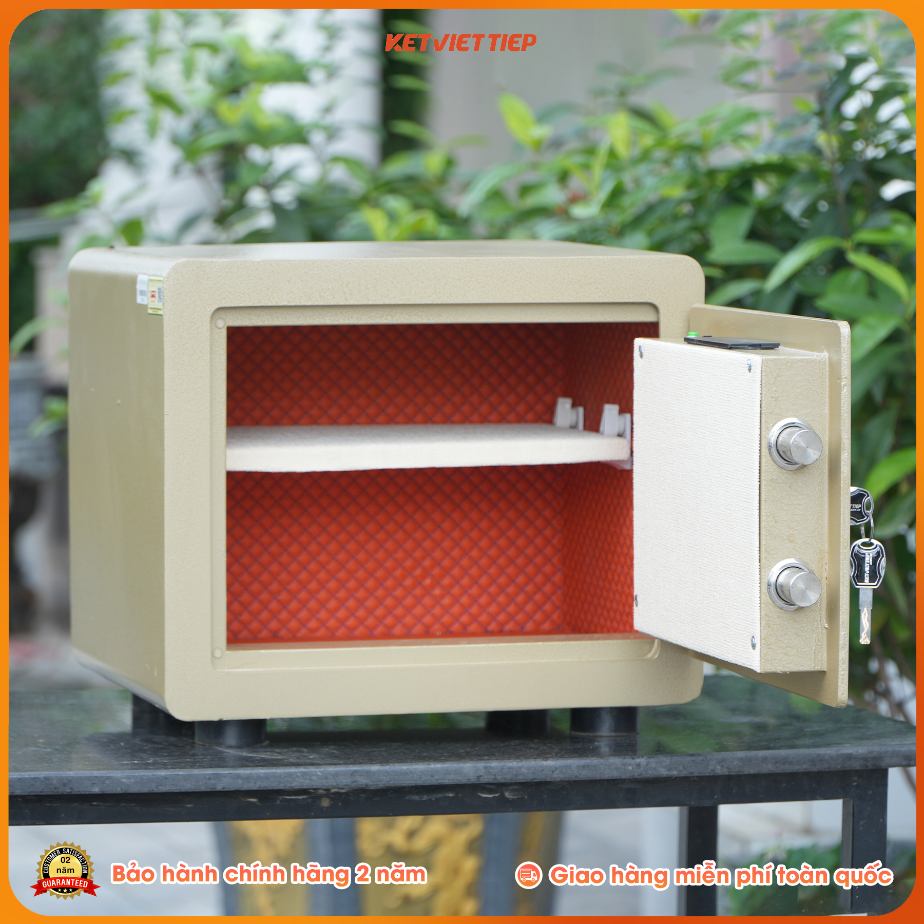 Két Sắt mini Việt Tiệp Vân tay Điện tử cao cấp SPM360VTDT, có kết nối điện thoại