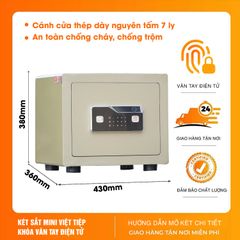 Két Sắt Vân Tay Việt Tiệp KVT38VT cánh dày thép tấm