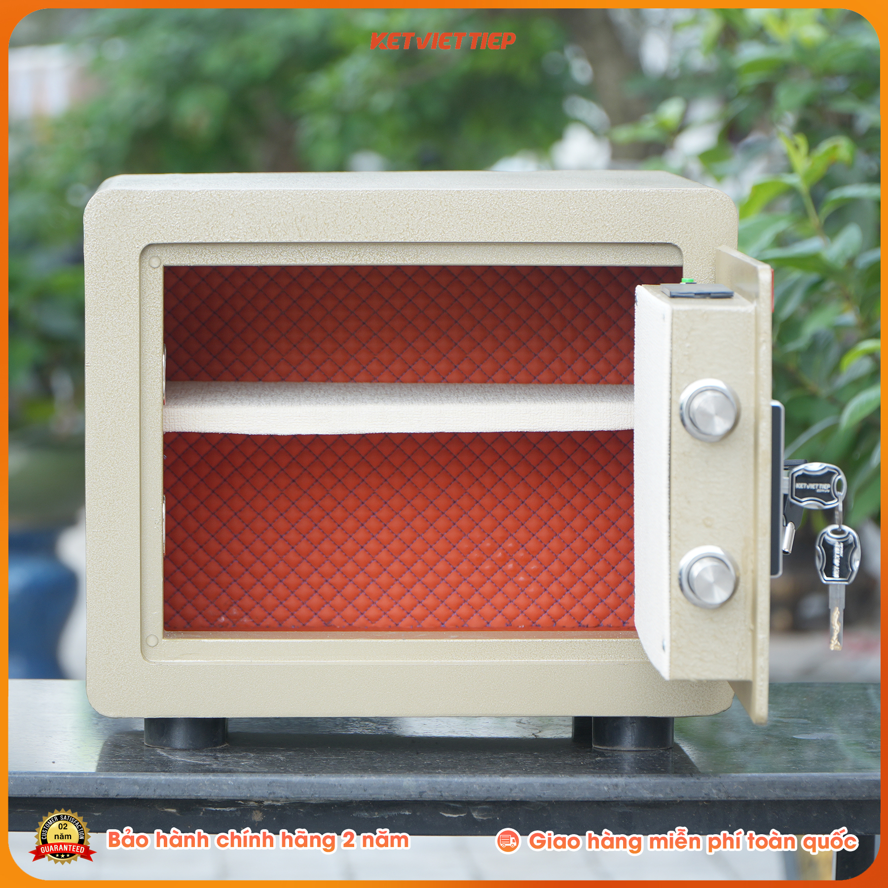 Két sắt mini chống cháy Việt Tiệp KVTSC50DT thép đúc, Kết nối điện thoại thông minh