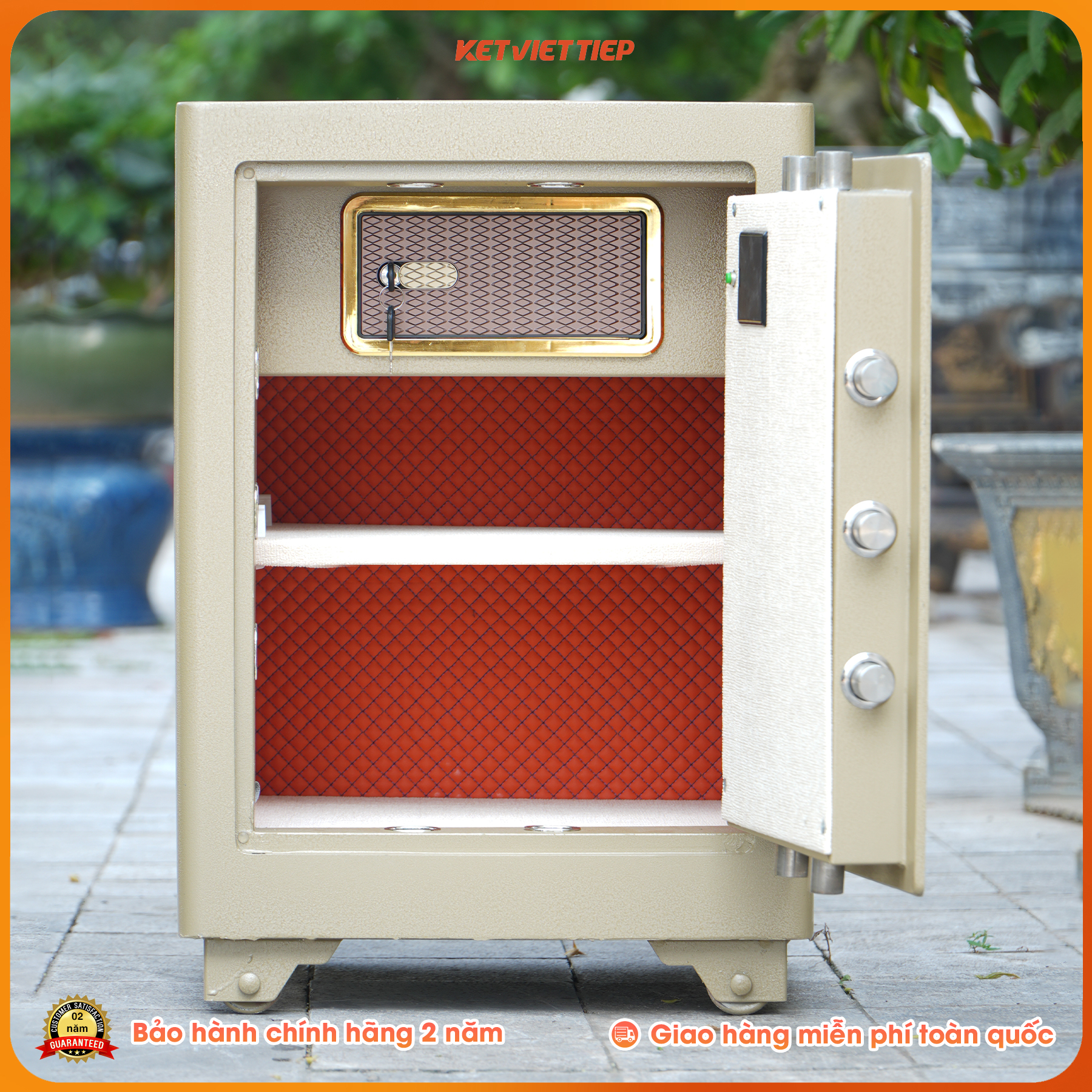 Két sắt siêu cường Việt Tiệp KVTSC66DT Khóa điện tử chống cháy, có báo động về điện thoại