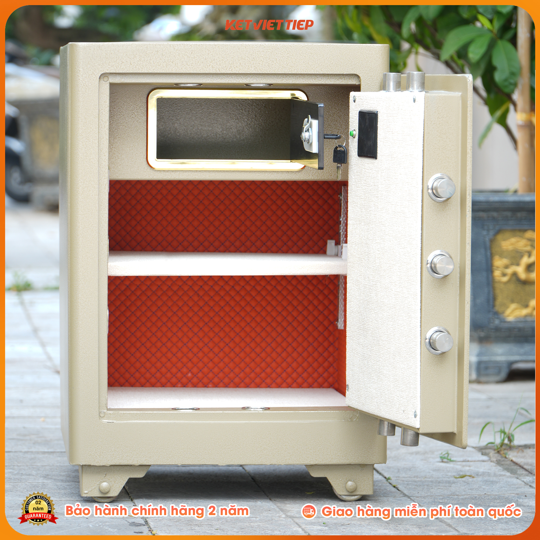 Két sắt siêu cường Việt Tiệp KVTSC66DT Khóa điện tử chống cháy, có báo động về điện thoại