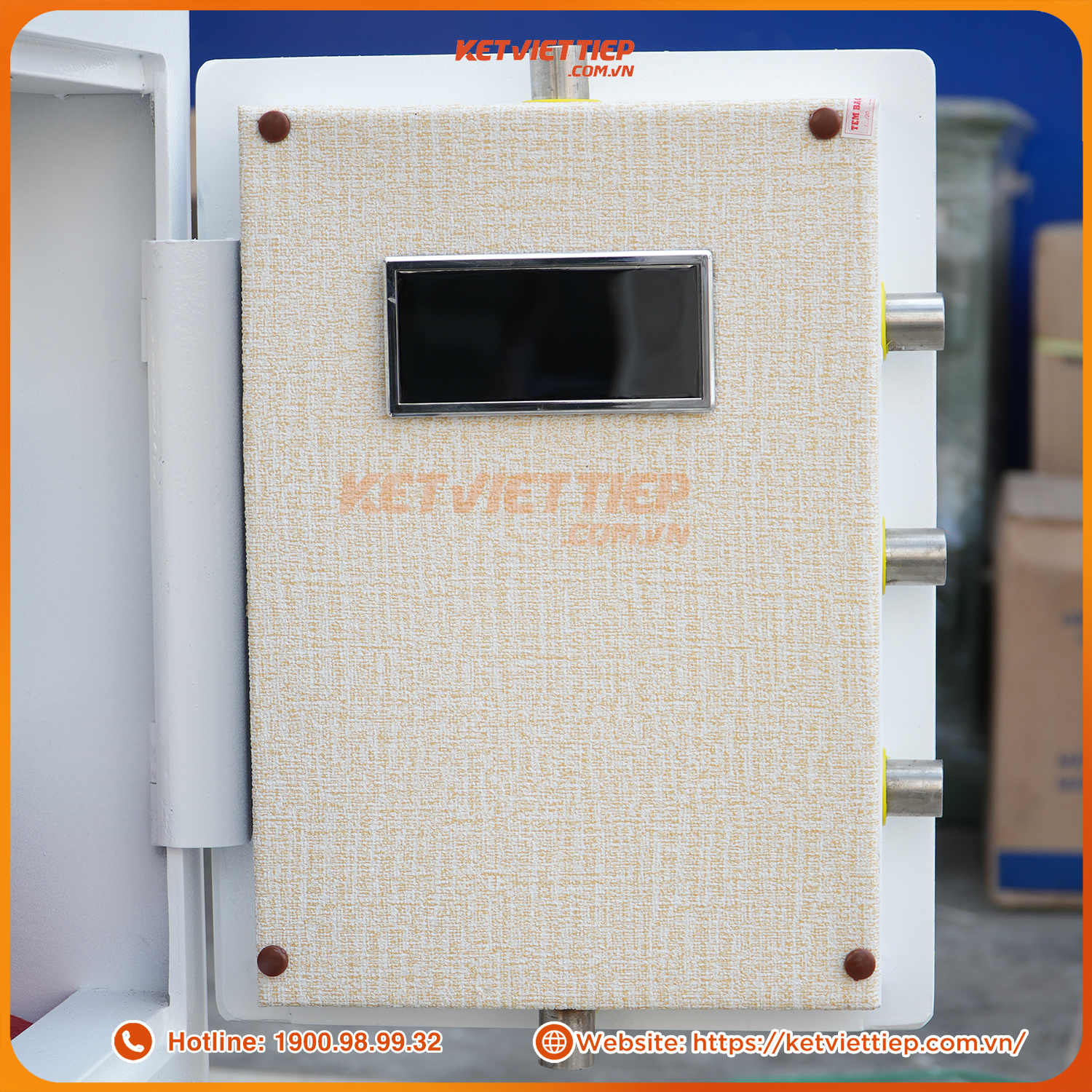 Két Sắt Việt Tiệp KVTSC70 Màu Trắng Khóa Vân Tay Điện Tử, Kết Nối Điện Thoại