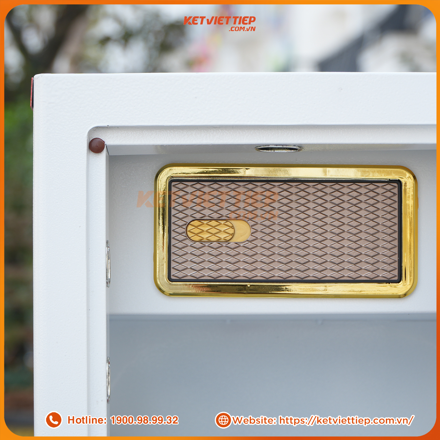 Két Sắt Việt Tiệp KVTSC70 Màu Trắng Khóa Vân Tay Điện Tử, Kết Nối Điện Thoại