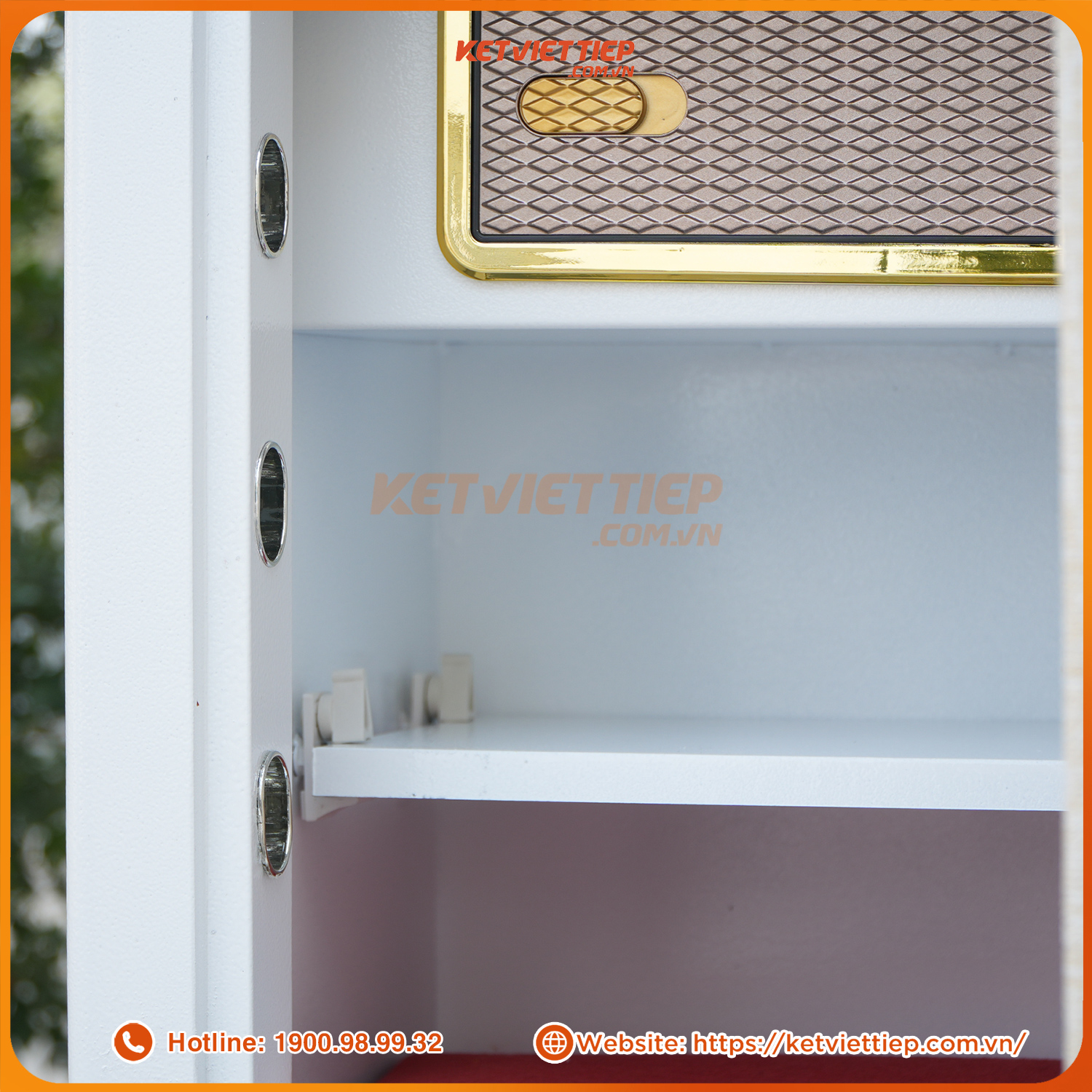 Két Sắt Việt Tiệp KVTSC70 Màu Trắng Khóa Vân Tay Điện Tử, Kết Nối Điện Thoại