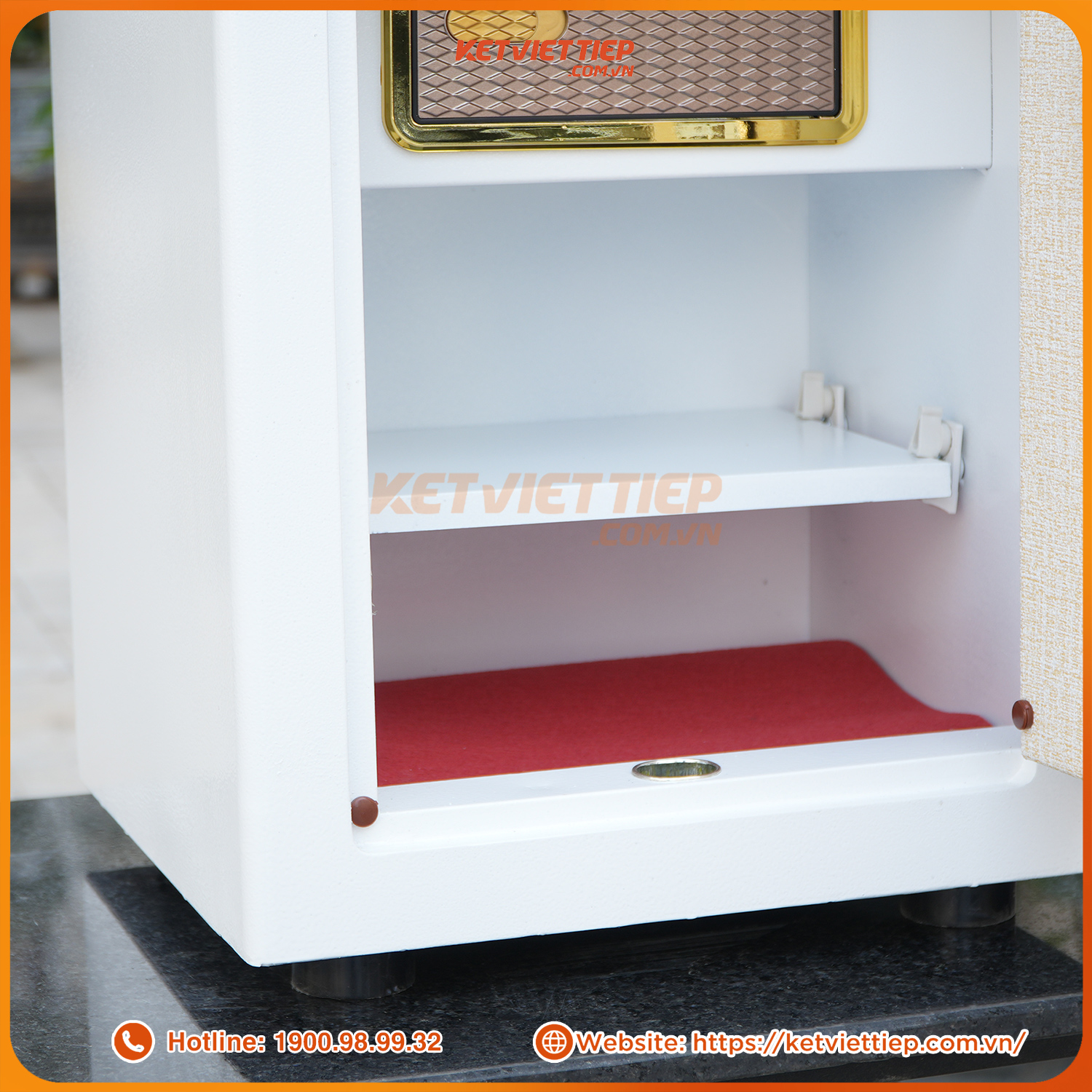 Két Sắt Việt Tiệp KVTSC70 Màu Trắng Khóa Vân Tay Điện Tử, Kết Nối Điện Thoại