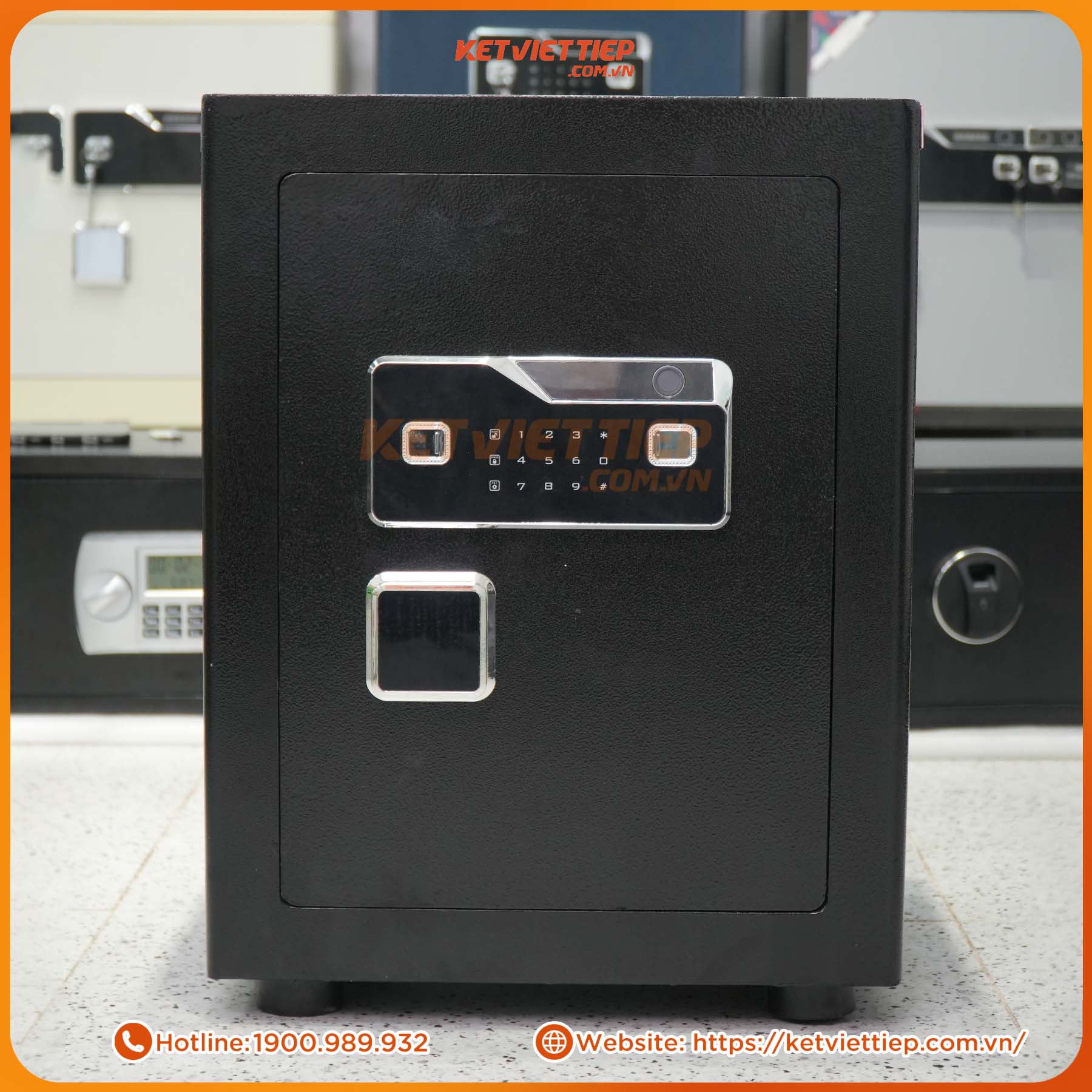 Két Sắt Việt Tiệp Vân Tay Điện tử KVTSC60 Chống cháy, Báo Động về Điện Thoại