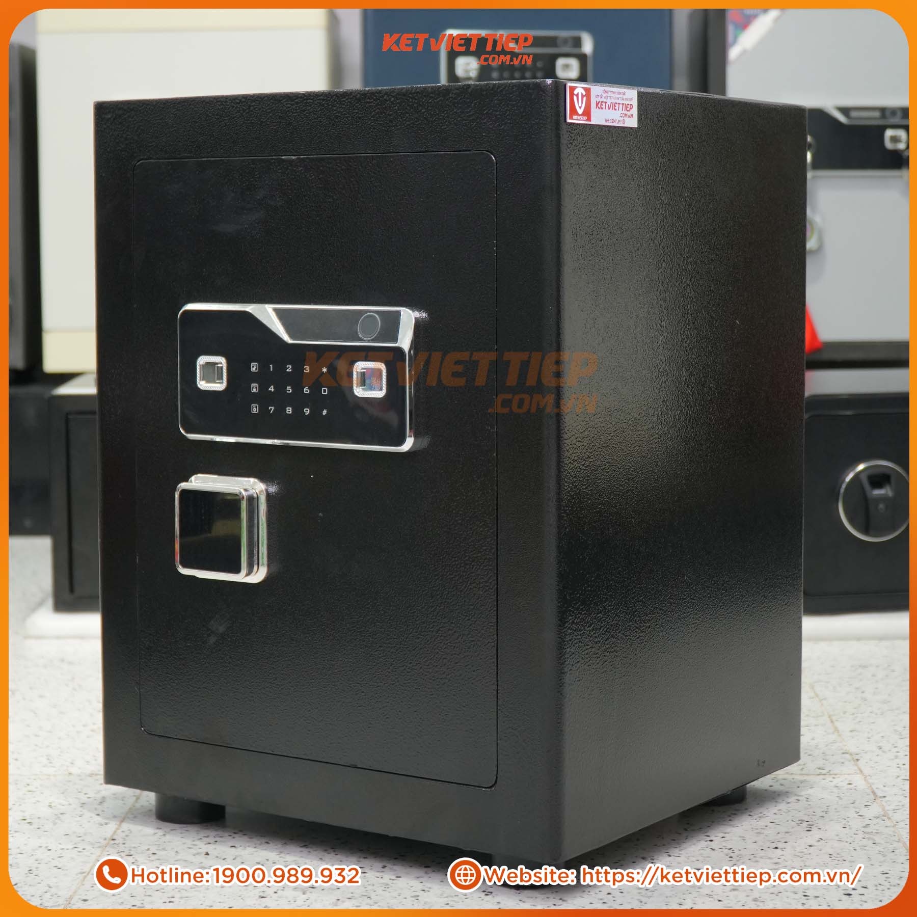 Két Sắt Việt Tiệp Vân Tay Điện tử KVTSC60 Chống cháy, Báo Động về Điện Thoại