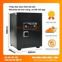 Két Sắt Việt Tiệp Vân Tay Điện tử KVTSC60 Chống cháy, Báo Động về Điện Thoại