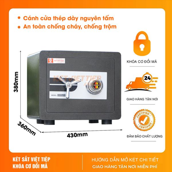 Két sắt mini chống cháy KVTSC25 khóa cơ đổi mã