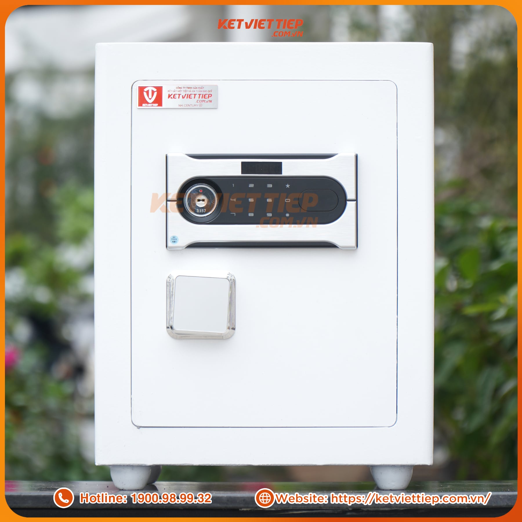 Két sắt siêu cường Việt Tiệp KVTSC166 Khóa điện tử mới màu trắng