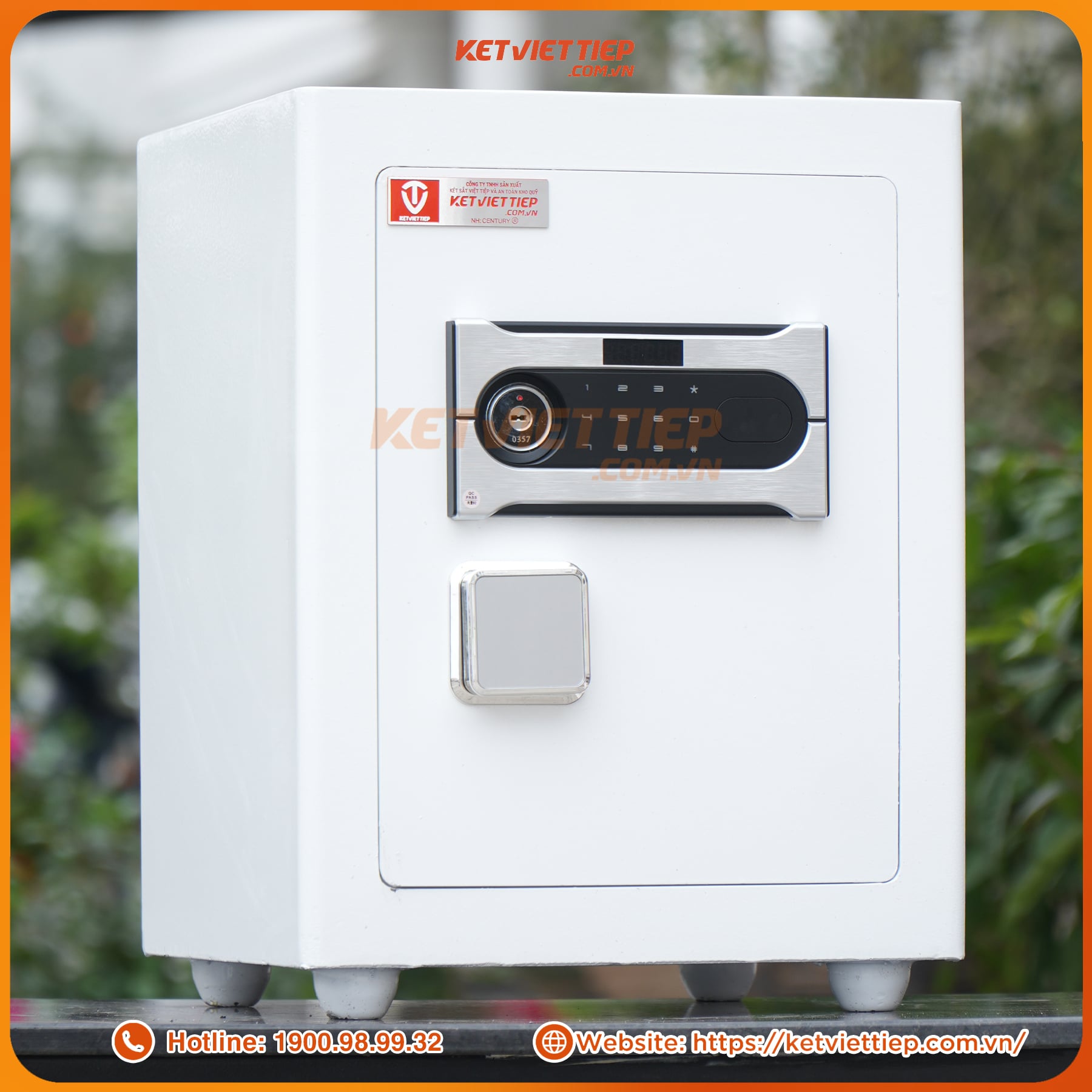 Két sắt siêu cường Việt Tiệp KVTSC166 Khóa điện tử mới màu trắng