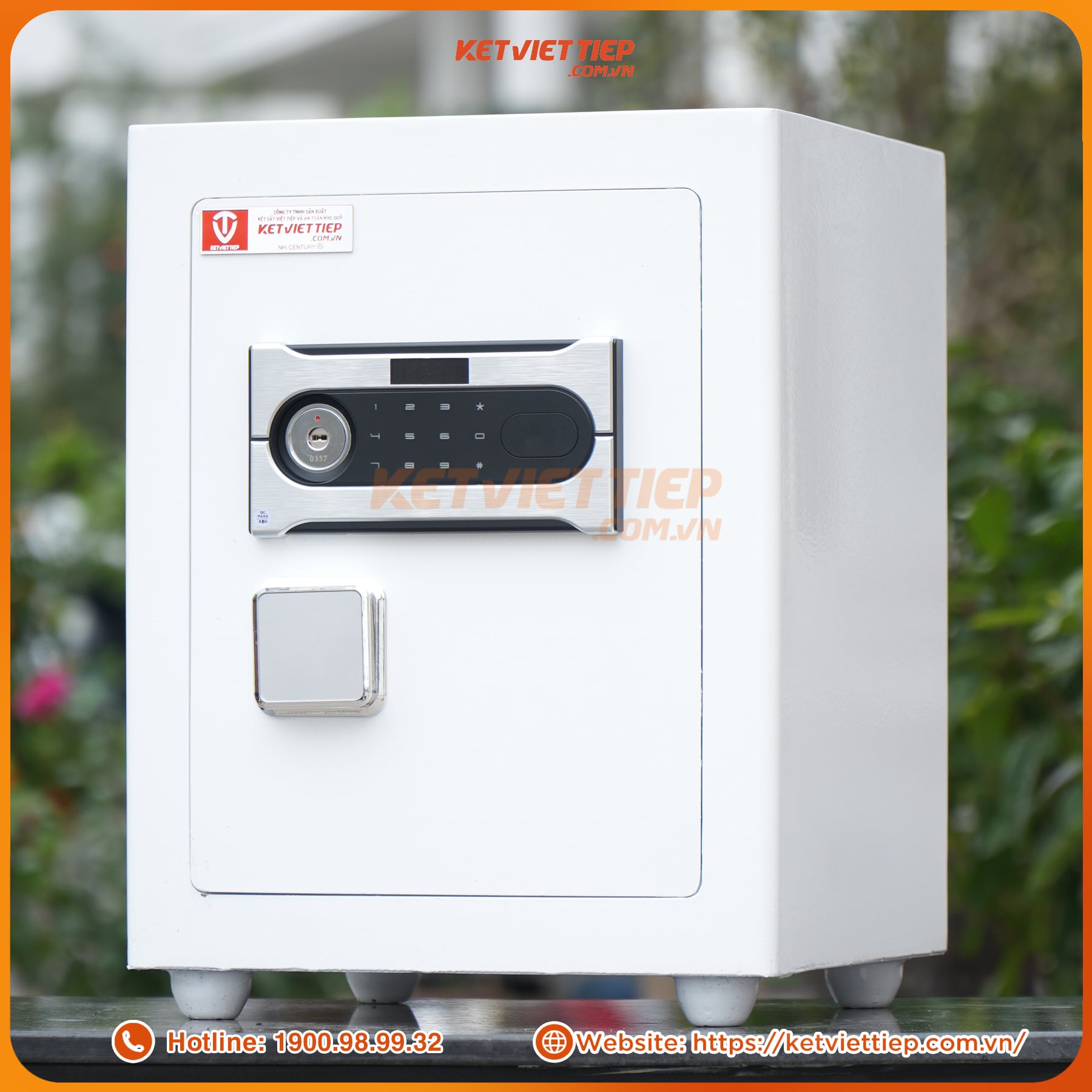 Két sắt siêu cường Việt Tiệp KVTSC166 Khóa điện tử mới màu trắng