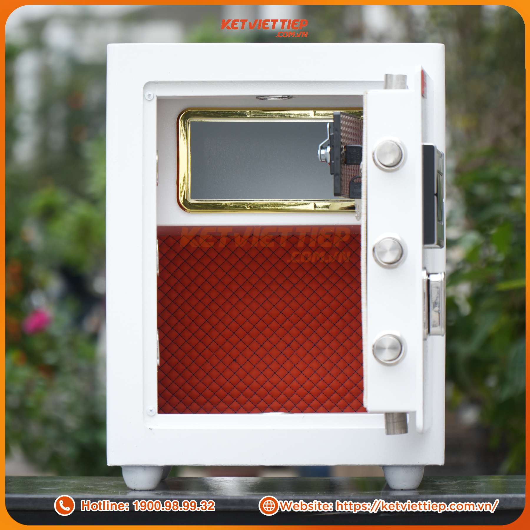 Két sắt siêu cường Việt Tiệp KVTSC166 Khóa điện tử mới màu trắng