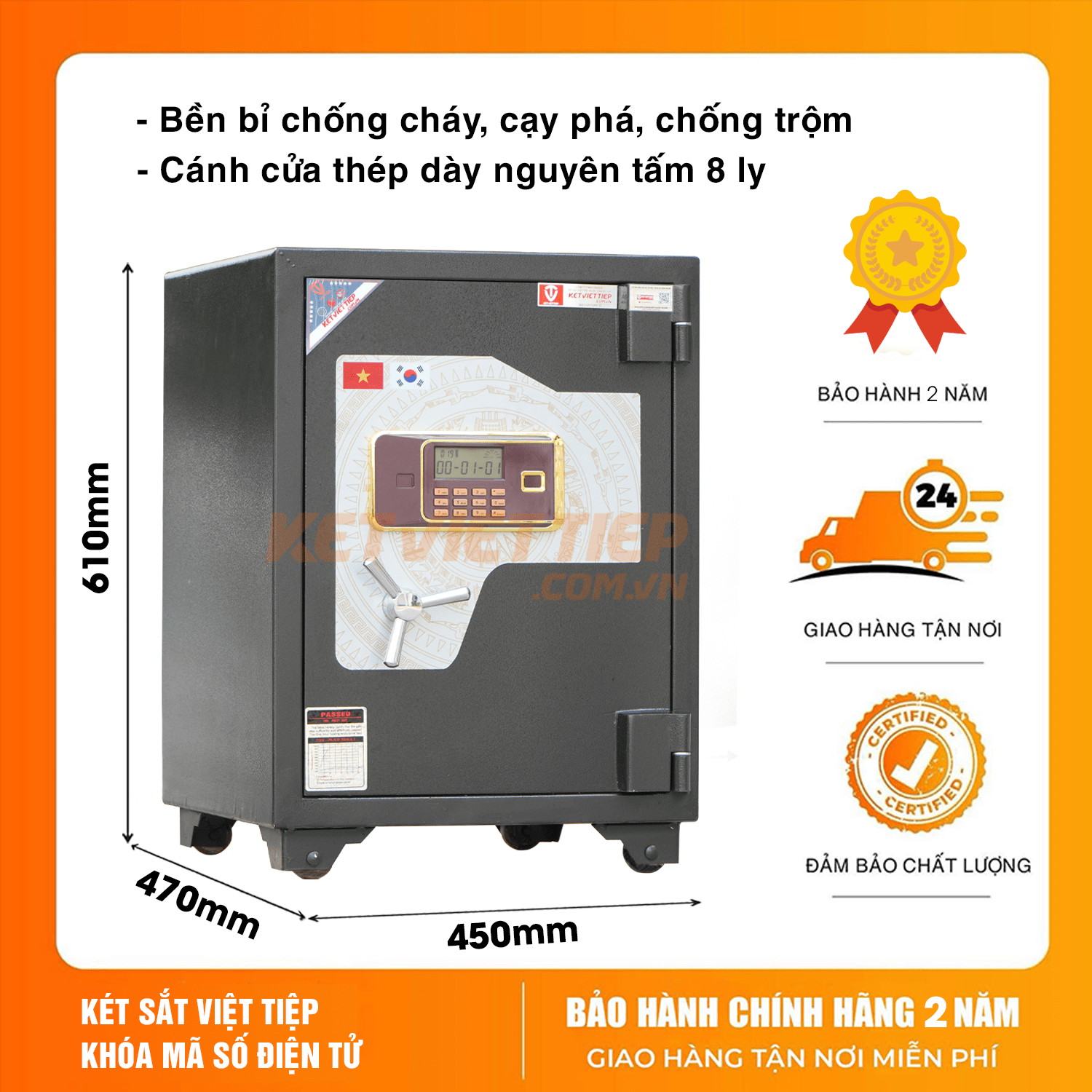 Két sắt siêu cường Việt Tiệp KVTSC168 Điện tử