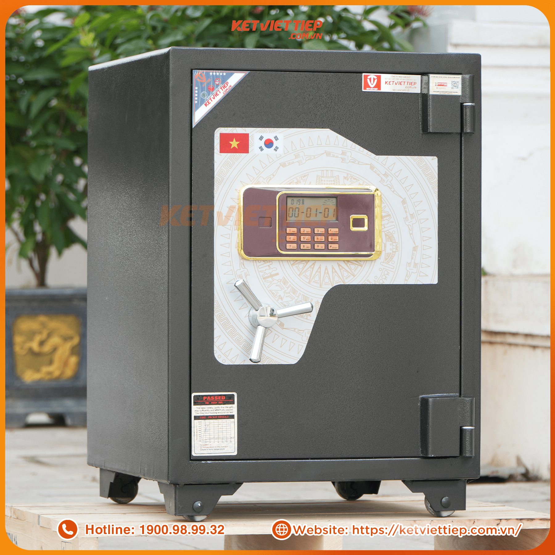 Két sắt Việt Tiệp siêu cường SC188 điện tử thép đúc đặc nguyên tấm