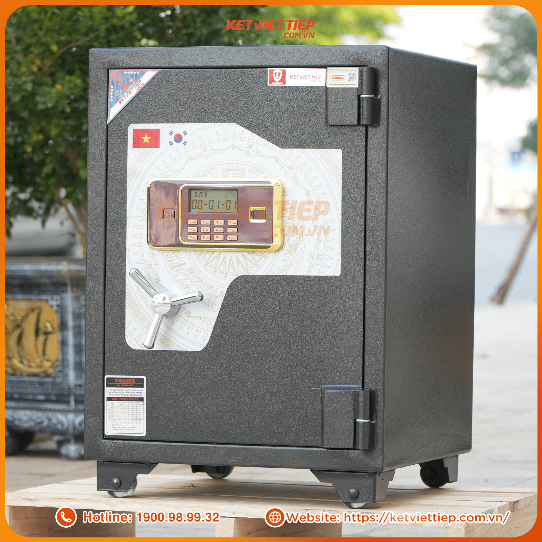 Két sắt Việt Tiệp siêu cường SC188 điện tử thép đúc đặc nguyên tấm