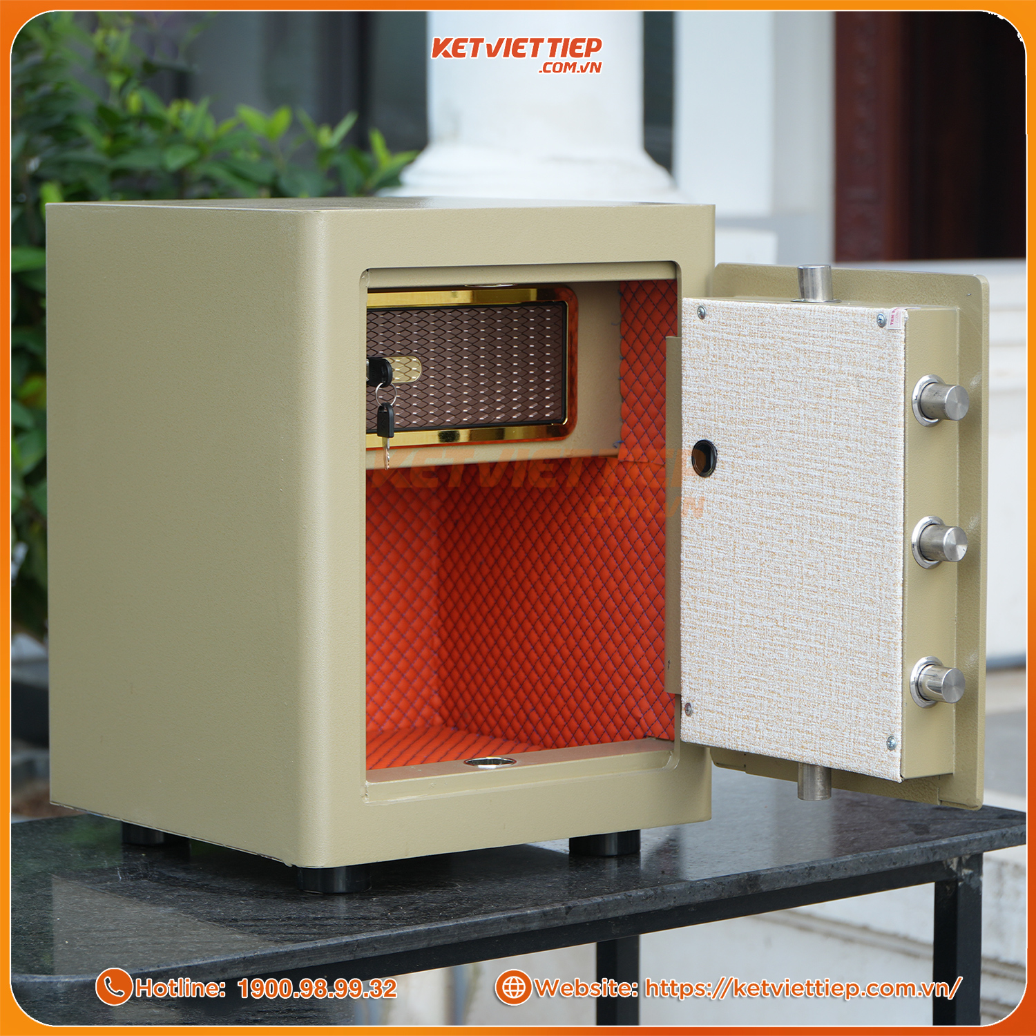 Két sắt MINI siêu cường Việt Tiệp KVTSC166 Khóa Cơ Đổi Mã chống cháy