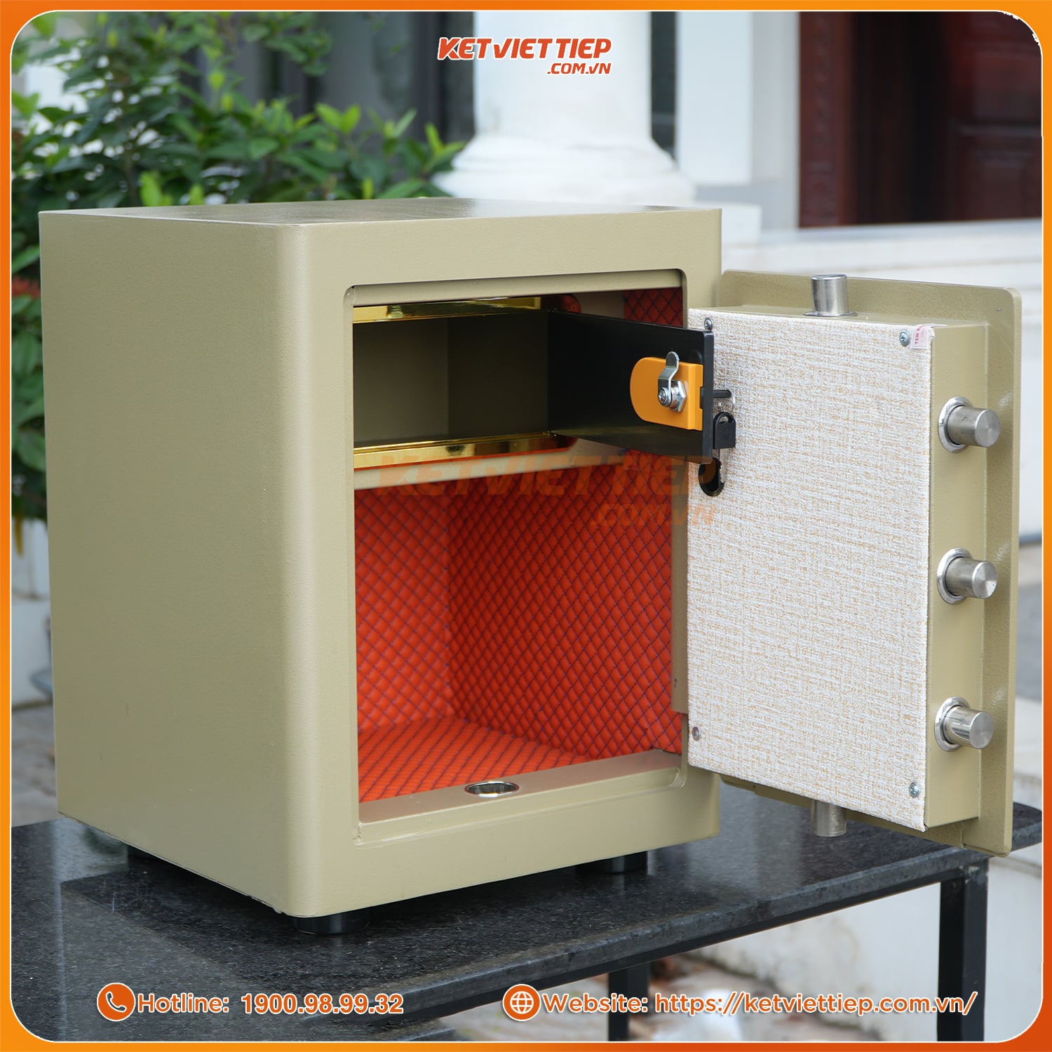 Két sắt MINI siêu cường Việt Tiệp KVTSC166 Khóa Cơ Đổi Mã chống cháy