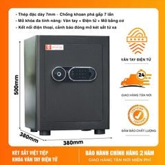 Két Sắt Siêu Cường Việt Tiệp SCT50 Khóa Vân Tay Điện Tử, Cảnh Báo Về Điện Thoại