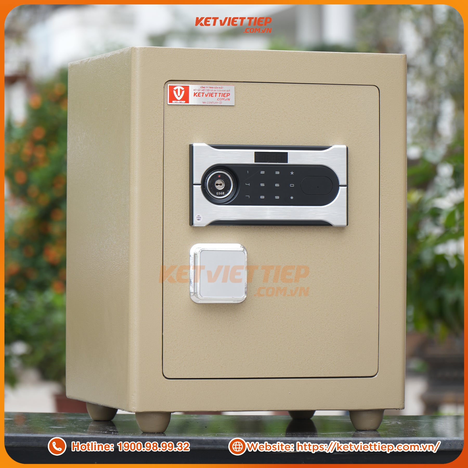 Két sắt Việt Tiệp KVTSC34DT khóa điện tử cánh cửa thép đúc dày 7 ly, có kết nối app điện thoại