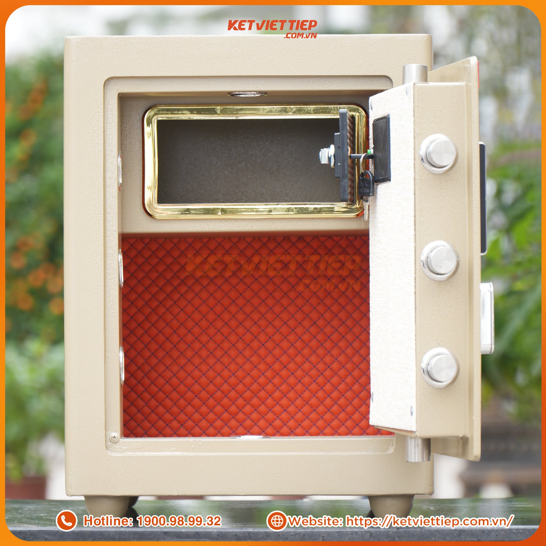 Két sắt Việt Tiệp KVTSC34DT khóa điện tử cánh cửa thép đúc dày 7 ly, có kết nối app điện thoại