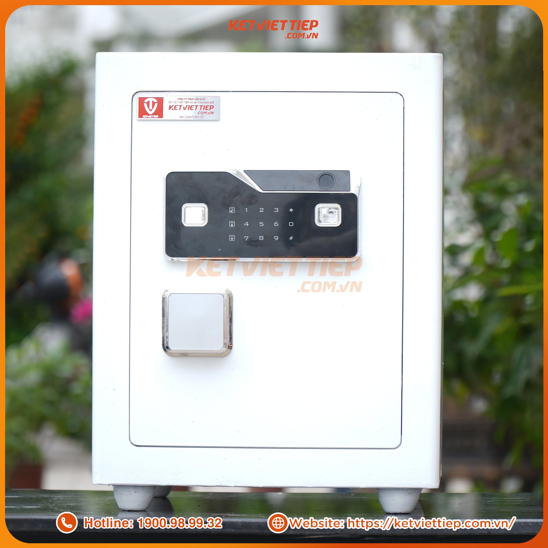 Két sắt siêu cường Việt Tiệp KVTSC166 Vân tay điện tử trắng