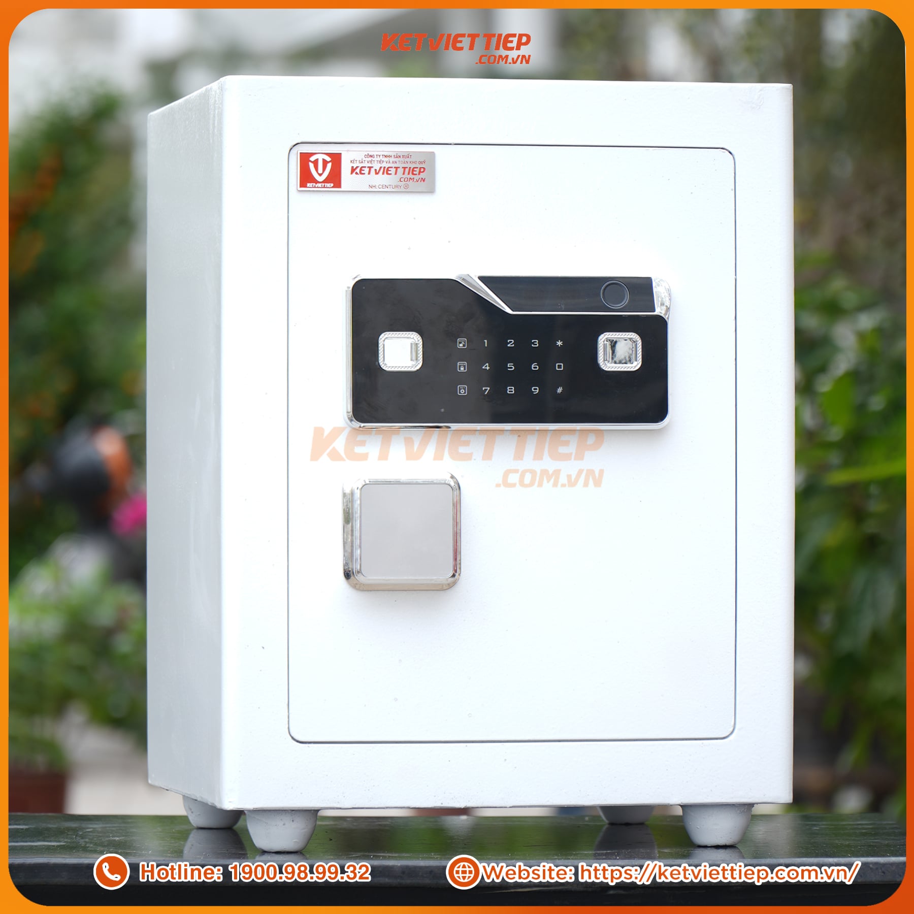 Két sắt siêu cường Việt Tiệp KVTSC166 Vân tay điện tử trắng