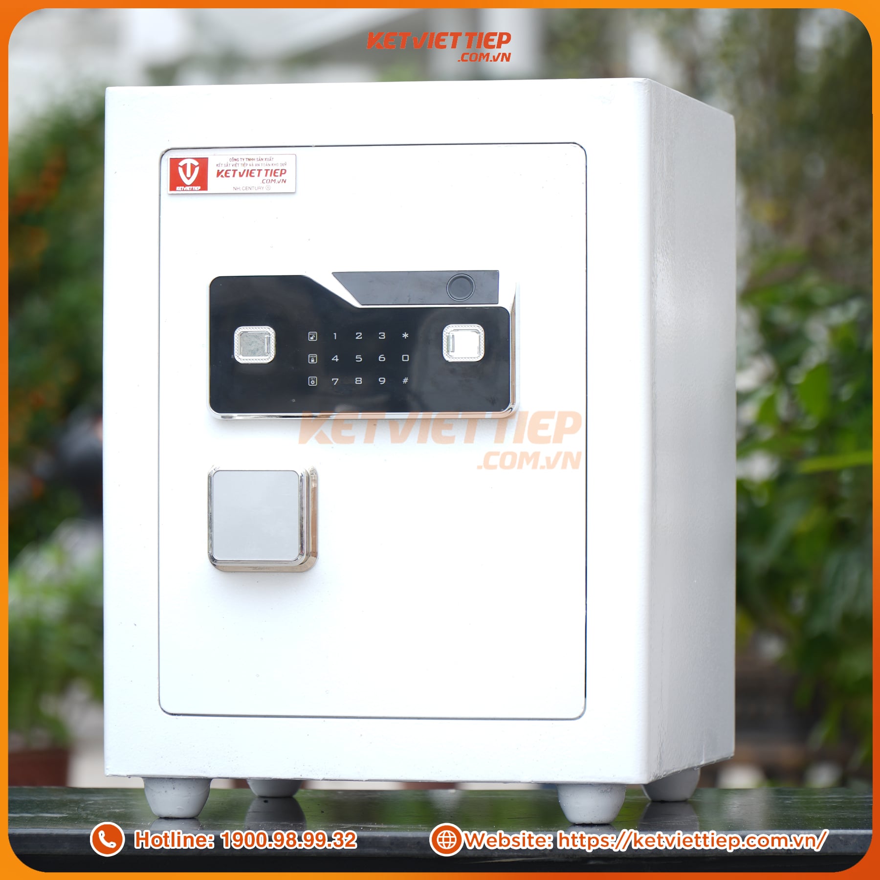 Két sắt siêu cường Việt Tiệp KVTSC166 Vân tay điện tử trắng