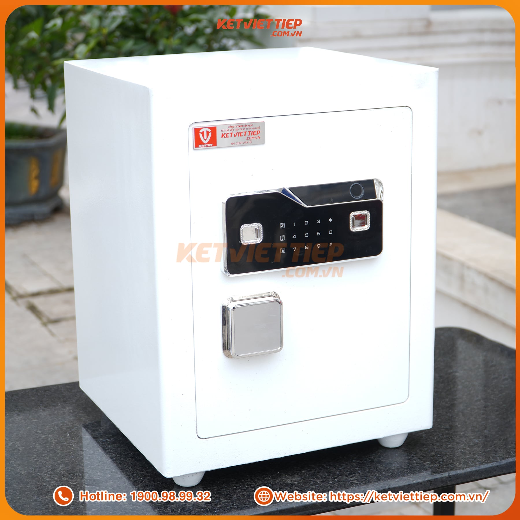 Két sắt siêu cường Việt Tiệp KVTSC166 Vân tay điện tử trắng