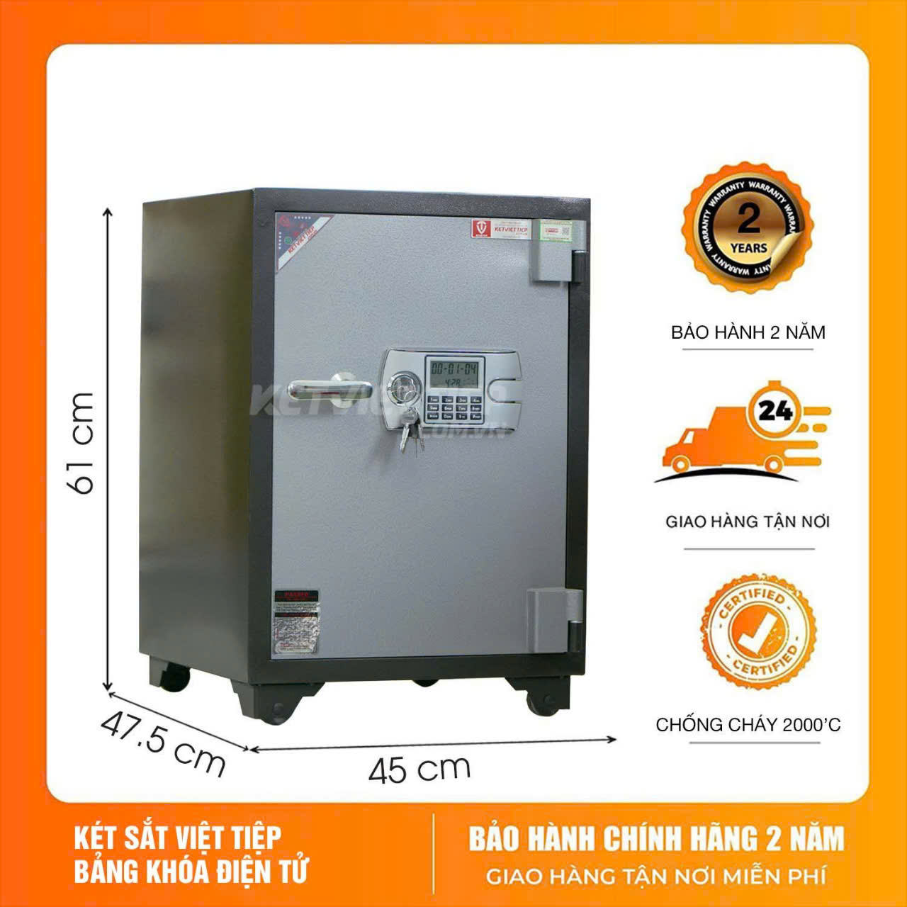 Két Sắt Việt Tiệp KVT80DT  Điện Tử