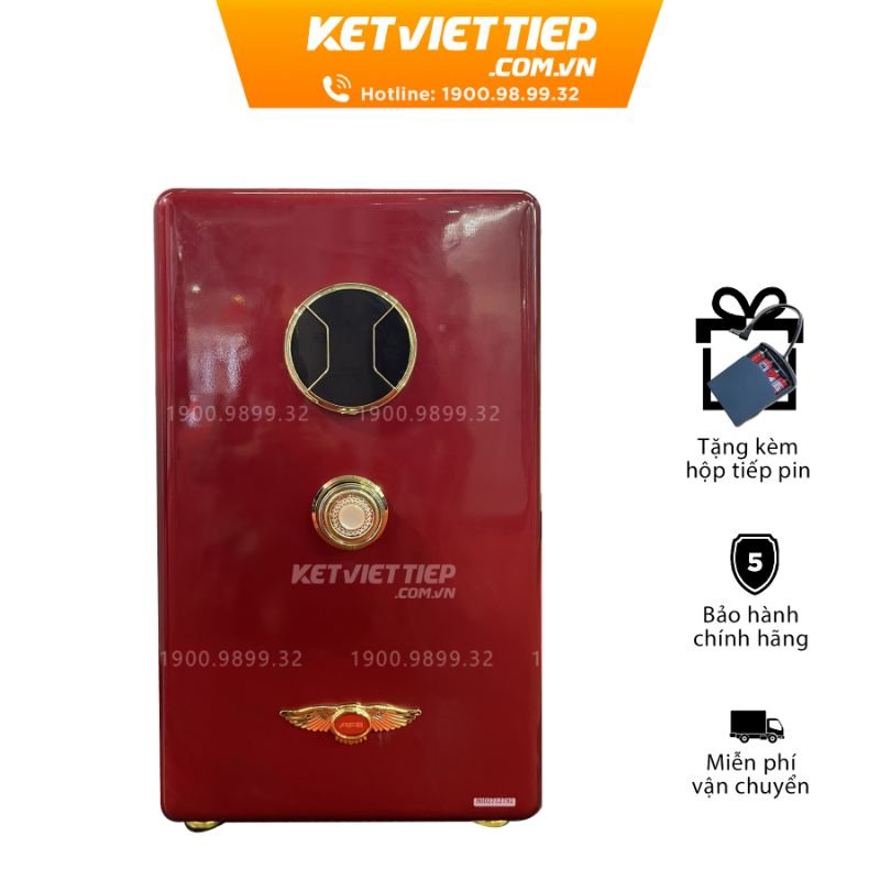 Két Sắt Aifeibao Khoá Vân Tay, Điện Tử 70-ALS Đỏ