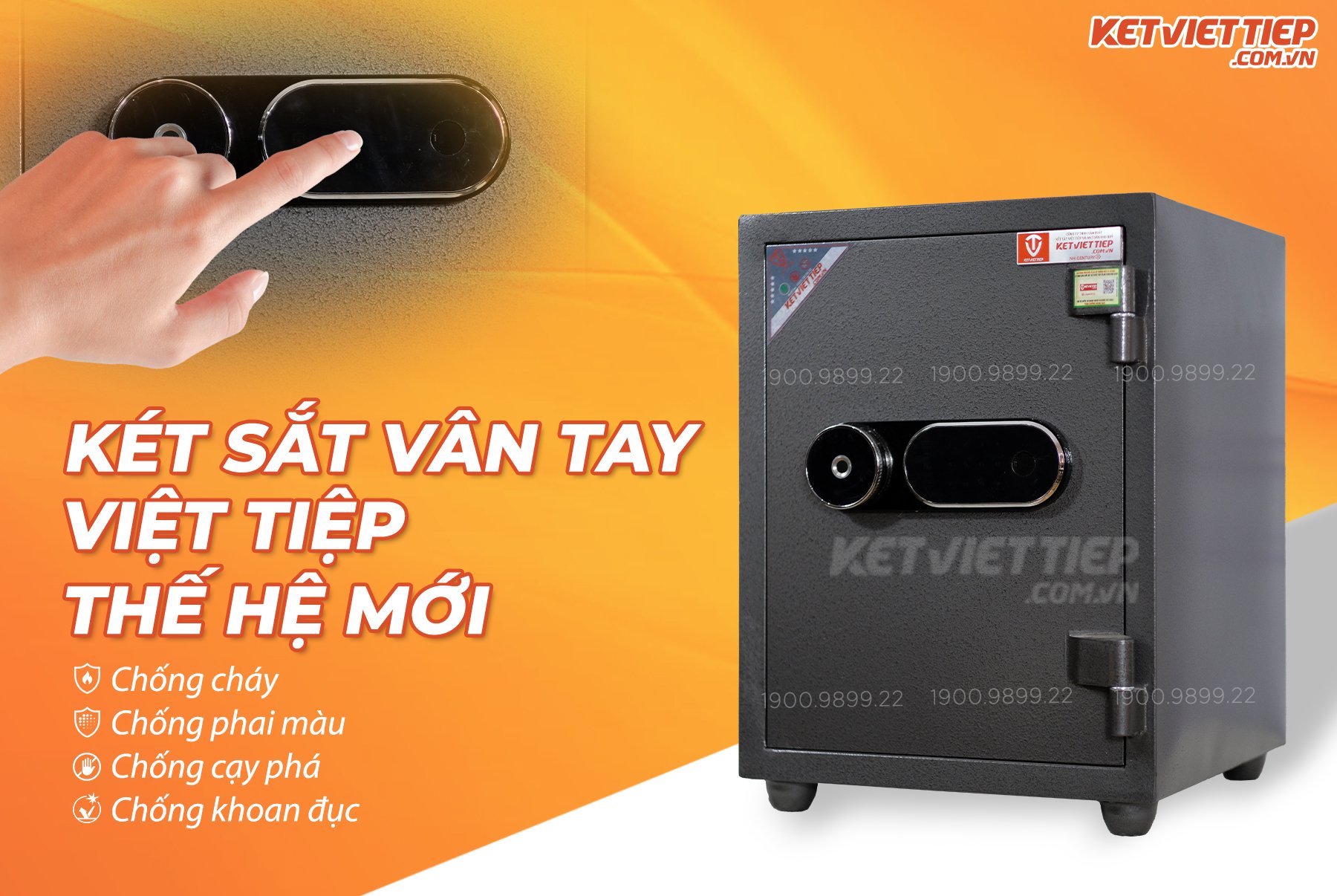 Két sắt Việt Tiệp khóa vân tay & điện tử KVTSC50