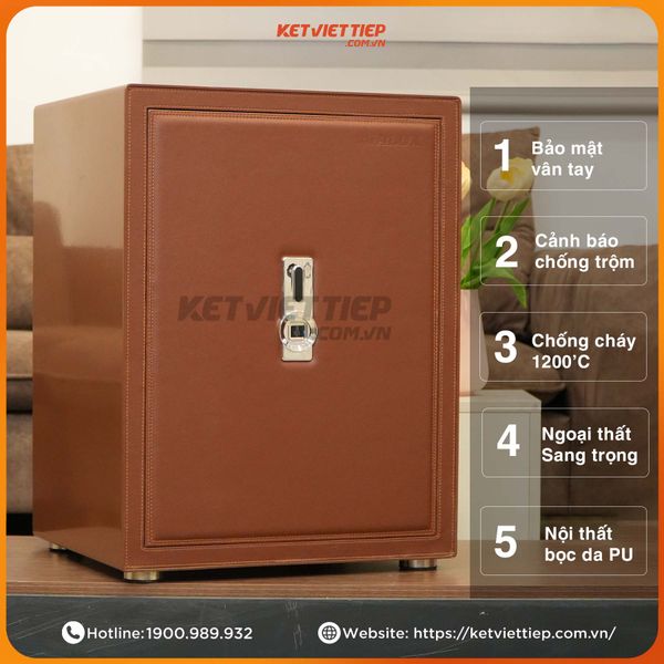 Két sắt nhập khẩu vân tay chống cháy công nghệ mới Airlux LEW 60