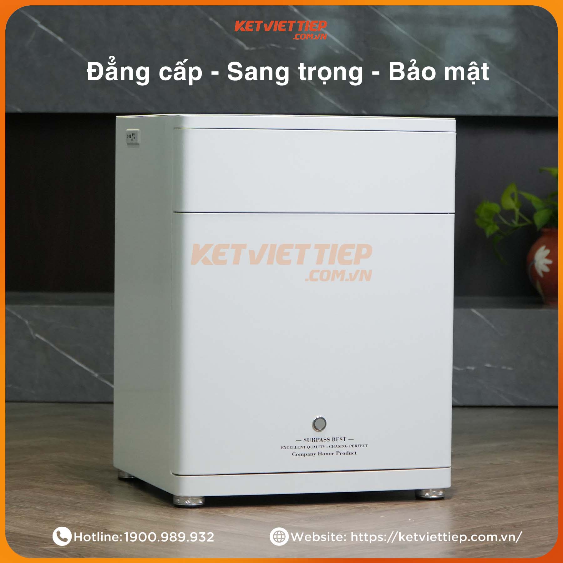 Két Sắt Vân Tay Bofa BY-55CT Để Tab đầu giường, Có Sạc Không Dây Thông Minh