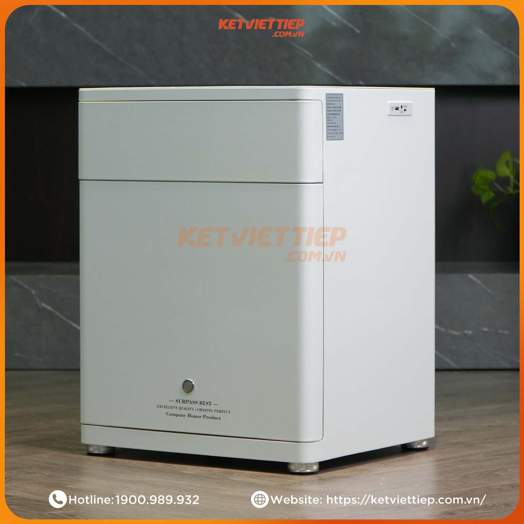 Két Sắt Vân Tay Bofa BY-55CT Để Tab đầu giường, Có Sạc Không Dây Thông Minh