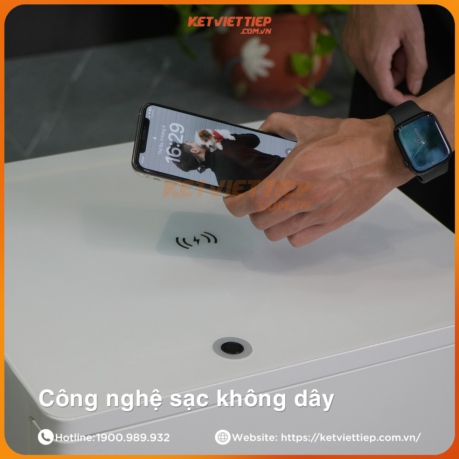 Két Sắt Vân Tay Bofa BY-55CT Để Tab đầu giường, Có Sạc Không Dây Thông Minh