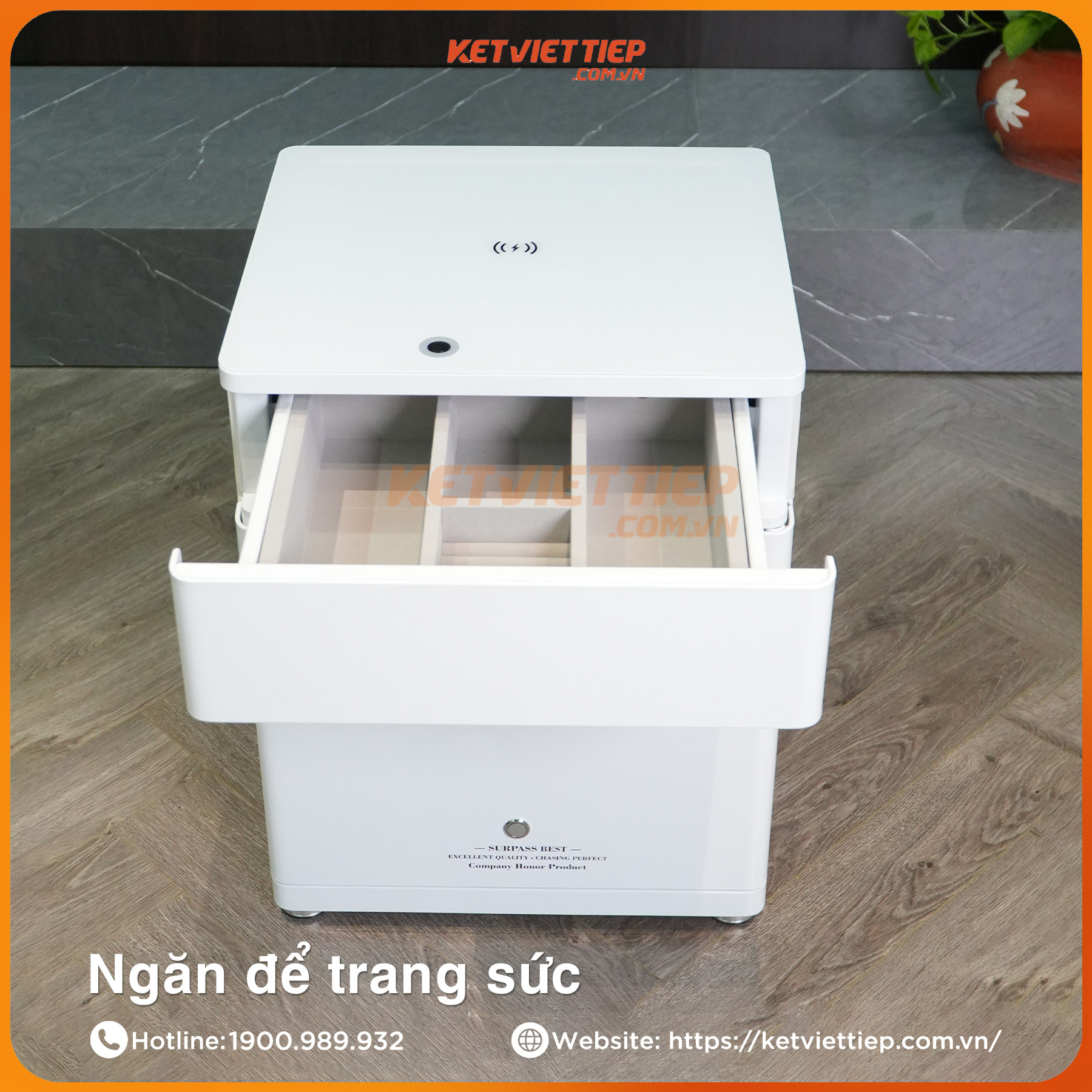 Két Sắt Vân Tay Bofa BY-55CT Để Tab đầu giường, Có Sạc Không Dây Thông Minh